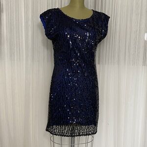 Sequins Laundry by Design Short Blue/Black dress Size S